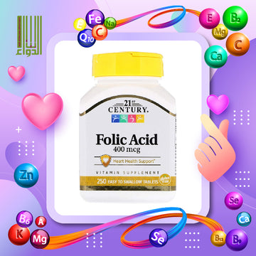21ST CENTURY FOLIC ACID 400MCG TAB 100S - Bait Al Dawaa